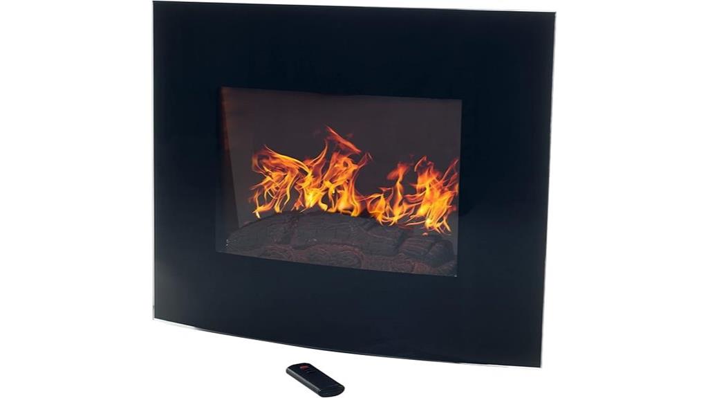 25 5 inch curved glass fireplace