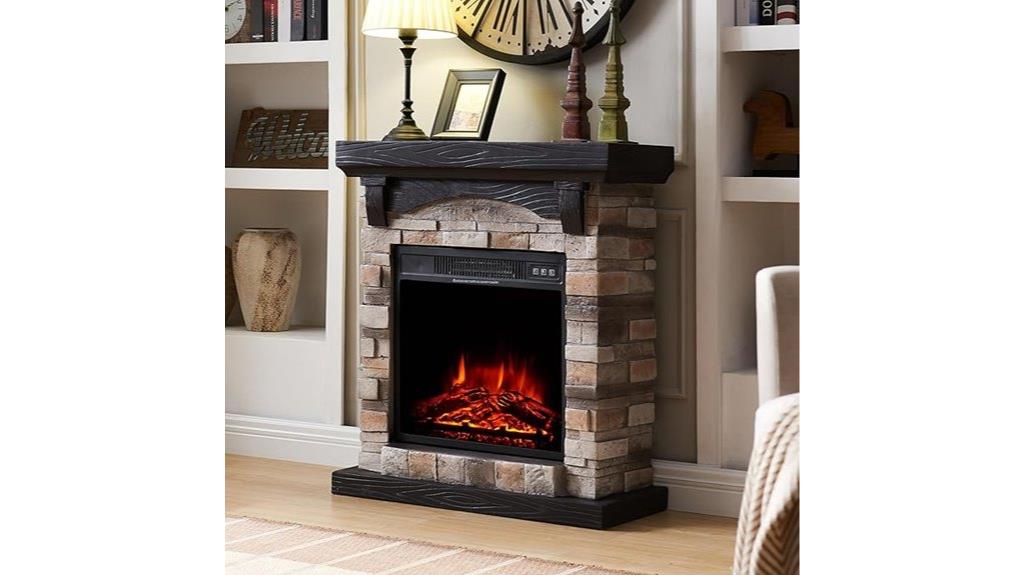 28 inch faux stone mantel