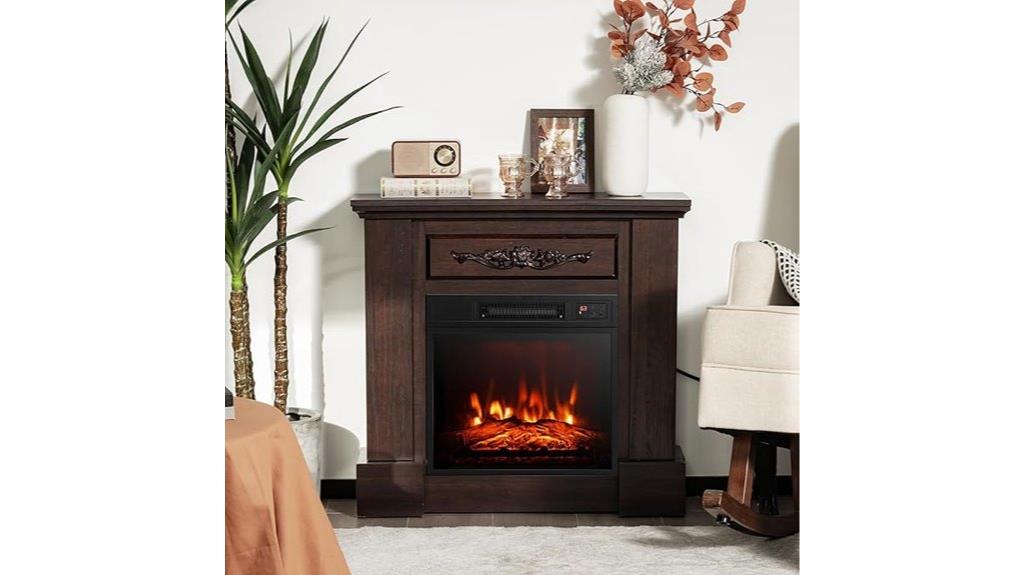 32 inch electric fireplace mantel