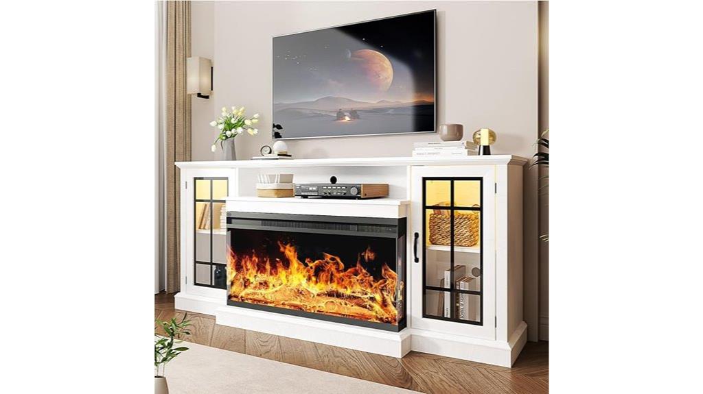 36 inch glass fireplace stand