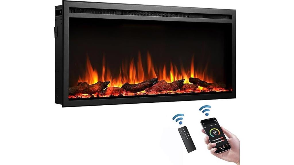 40w wall recessed fireplace