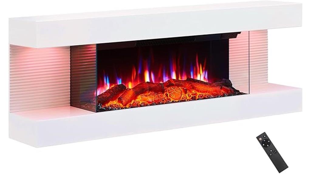 44 inch wall mounted fireplace
