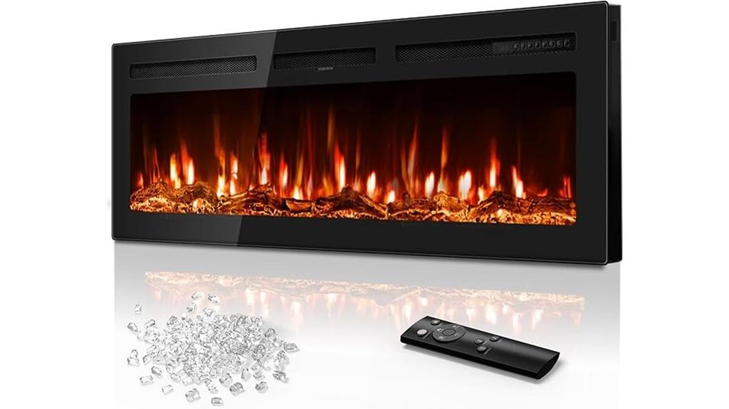 50 inch recessed wall fireplace