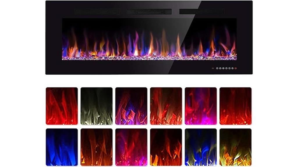 50 inch recessed wall fireplace