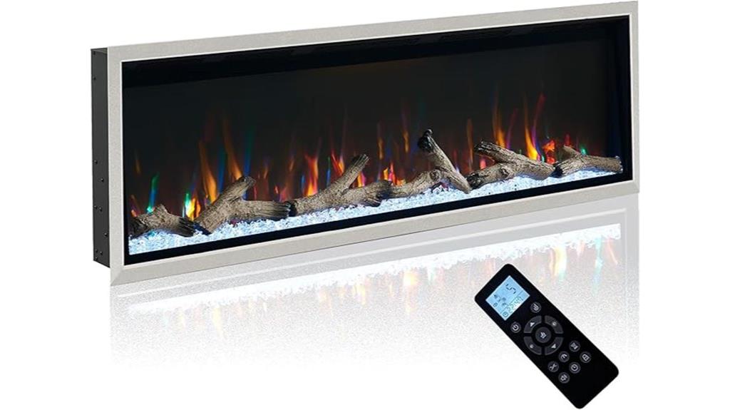50 inch remote recessed fireplace