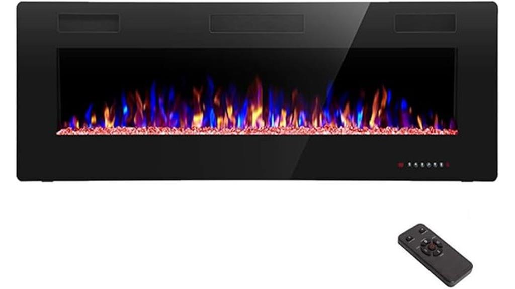 50 inch wall mounted electric fireplace