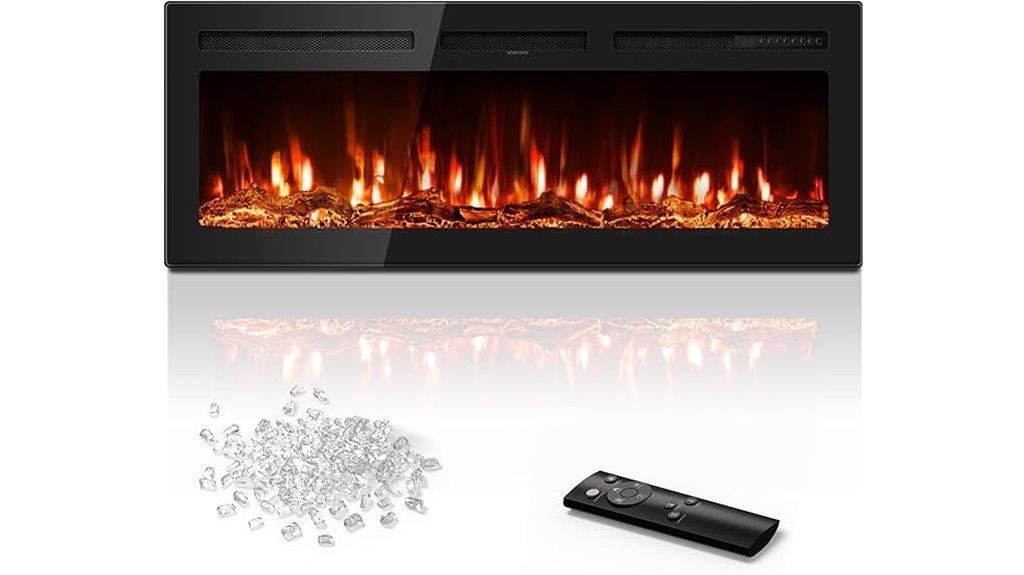 50 inch wall mounted fireplace