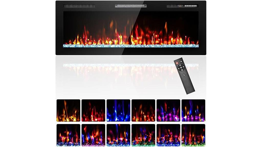 50 inch wall mounted fireplace