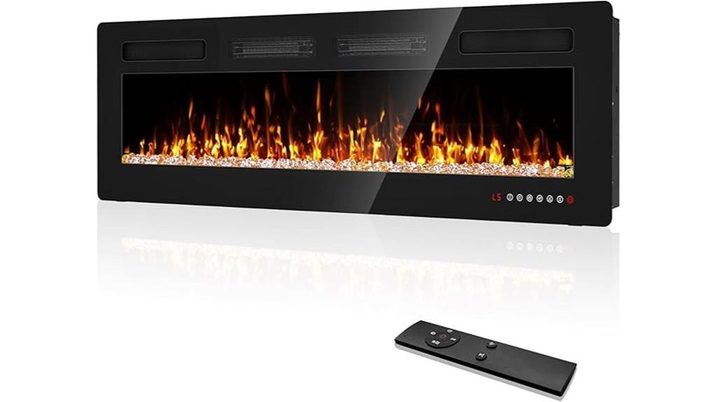 50 inch wall mounted fireplace