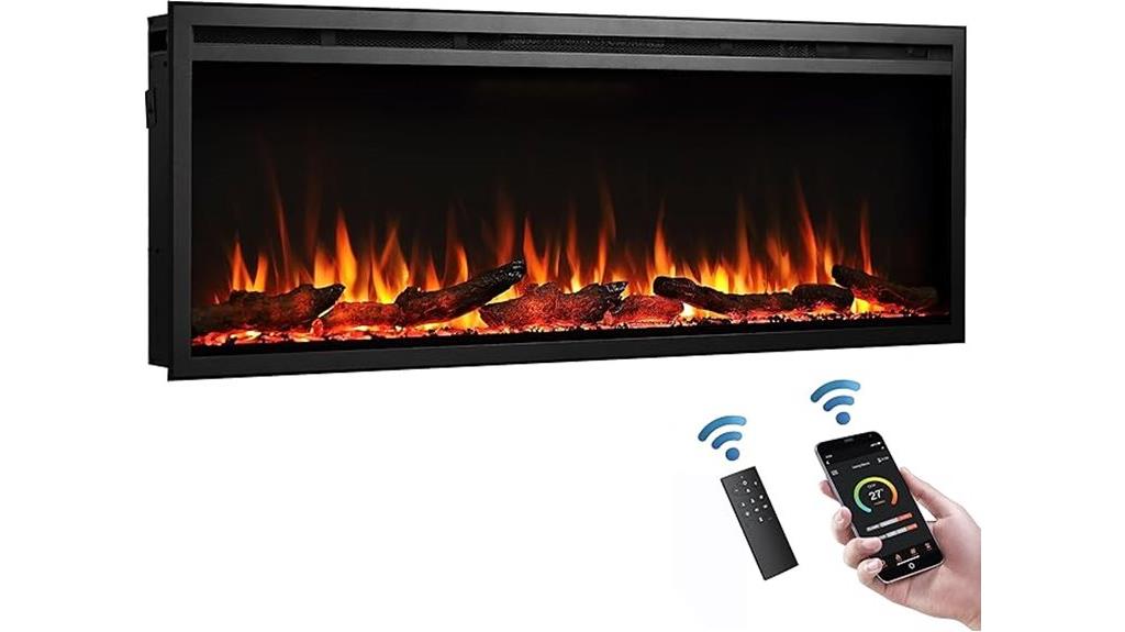 50w wall recessed fireplace