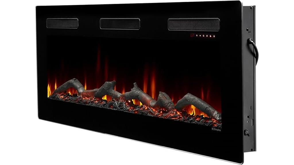 60 inch black electric fireplace