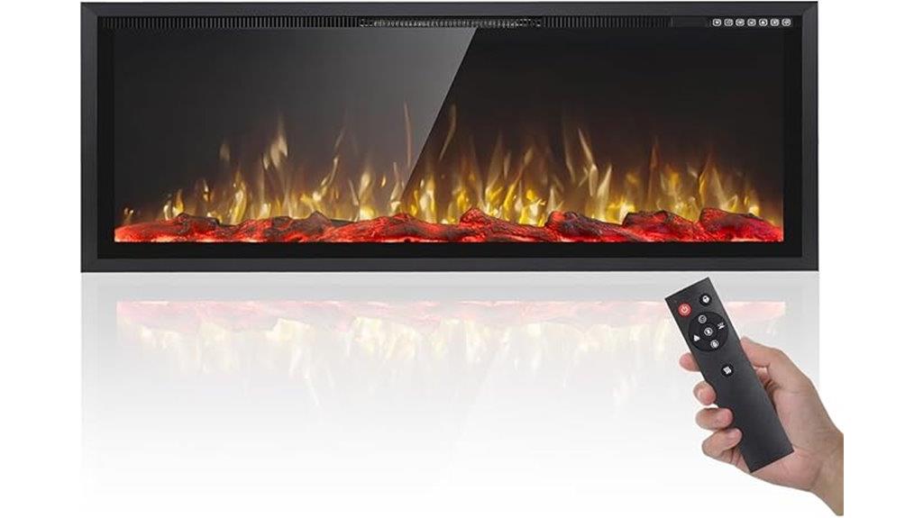 60 inch remote controlled fireplace