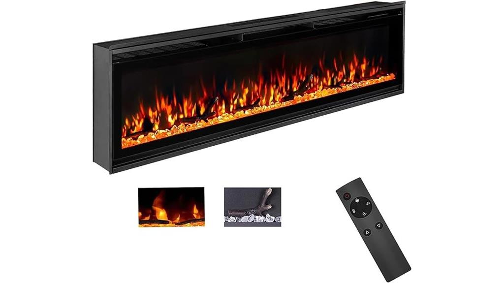 60 inch remote flame fireplace