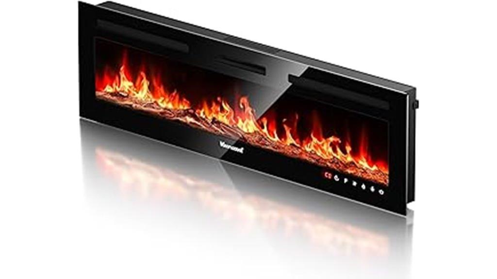 60 inch remote touchscreen fireplace
