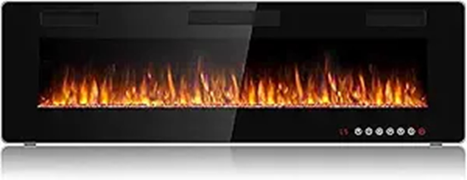 60 inch slim electric fireplace