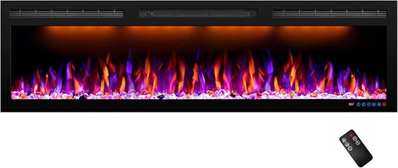 60 inch wall fireplace