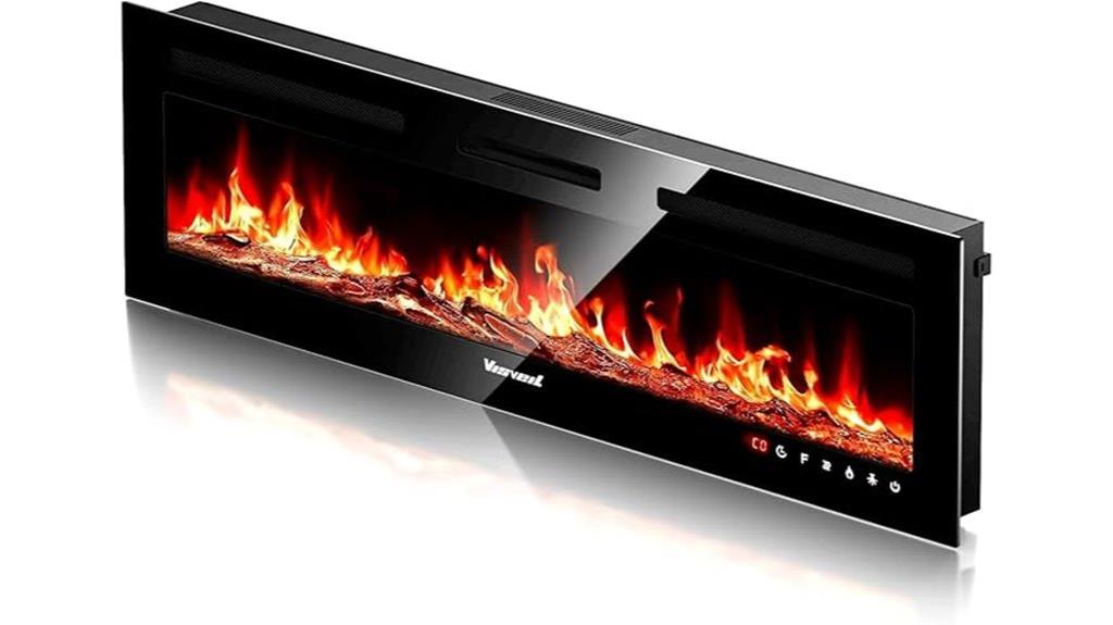 60 inch wall mounted electric fireplace