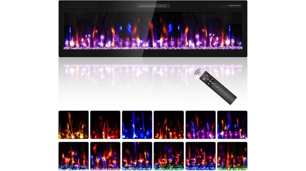 60 inch wall mounted fireplace