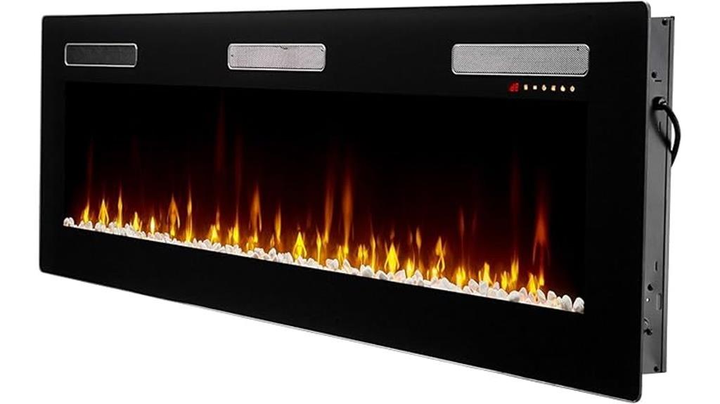 72 inch black electric fireplace