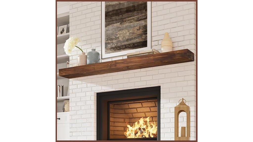 72 inch dark walnut mantel