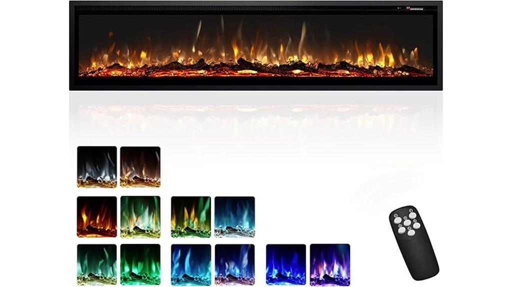 72 inch electric fireplace