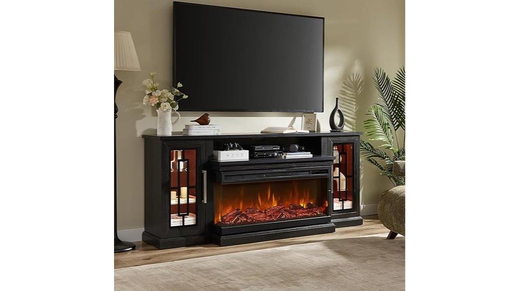 75 inch adjustable flame media console