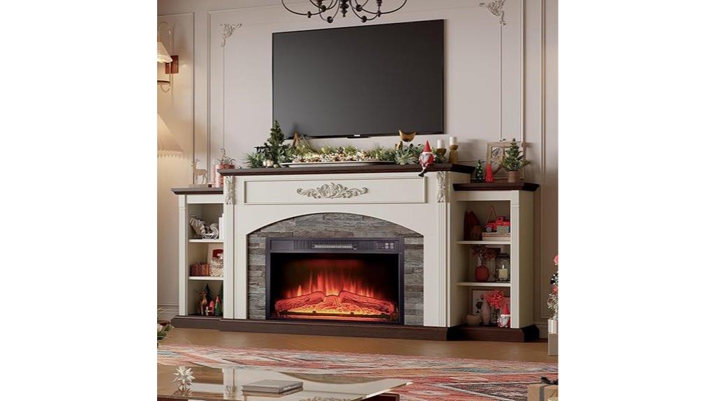 78 inch fireplace with mantel