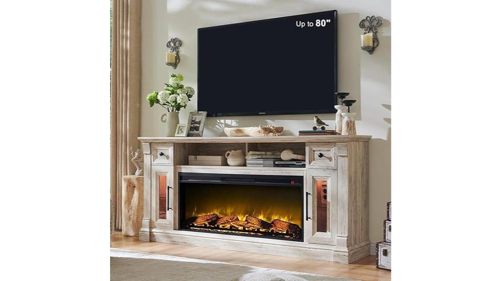 80 inch fireplace tv stand