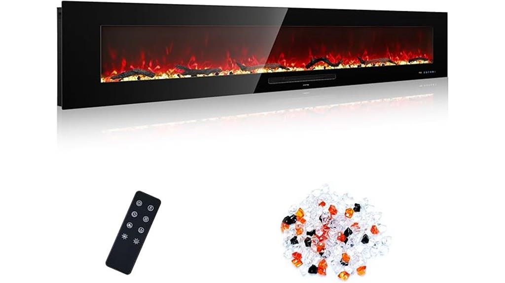 84 inch recessed electric fireplace