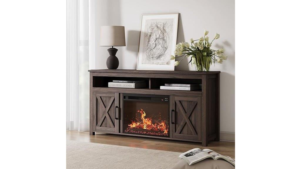 barn door electric fireplace