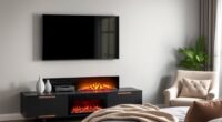 bedroom media console fireplaces