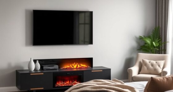 bedroom media console fireplaces