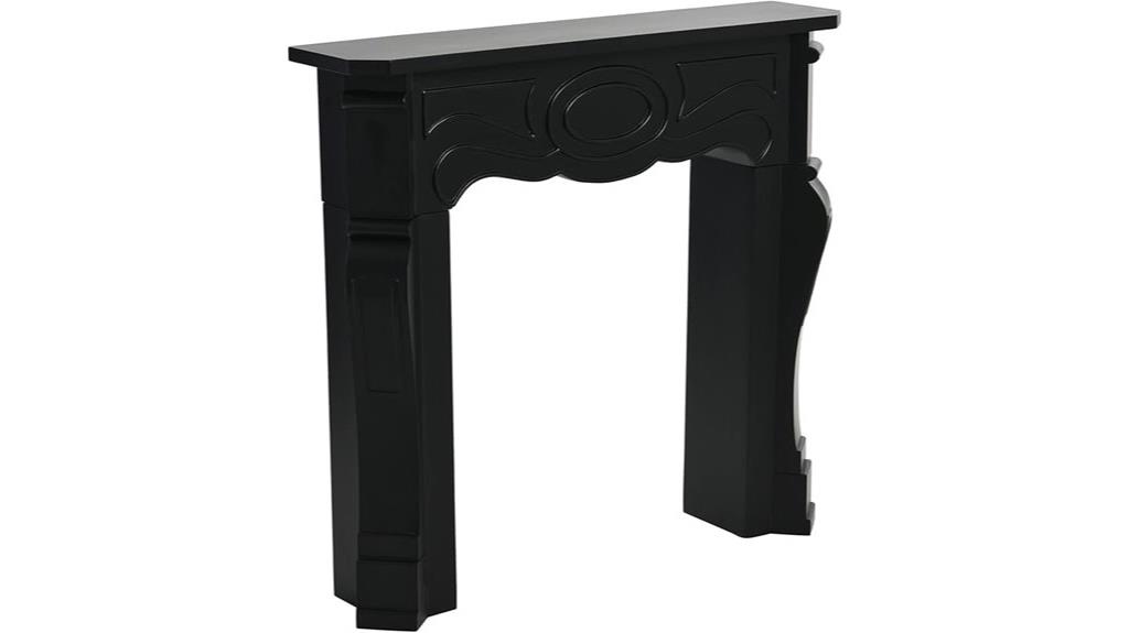 black victorian fireplace mantel