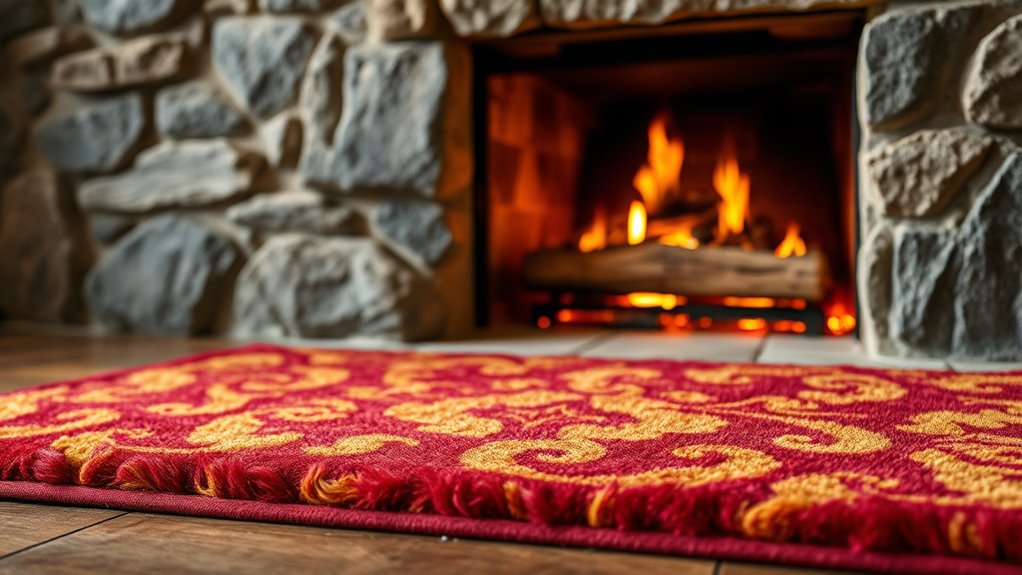 choosing durable fireplace rug
