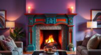 colorful fireplace mantel ideas