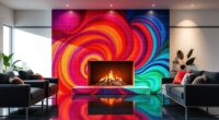 colorful fireplace surround ideas