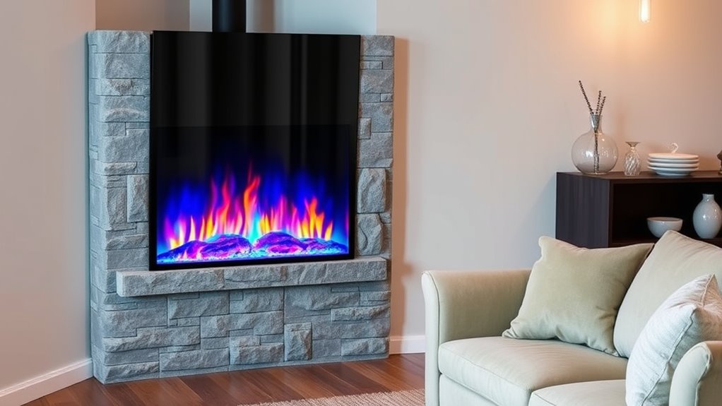 colorful modern fireplace options