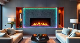 colorful recessed fireplace frames