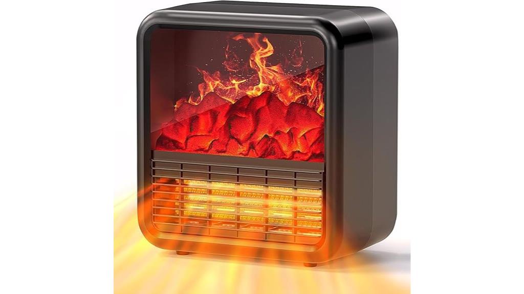 compact heater with realistic flames