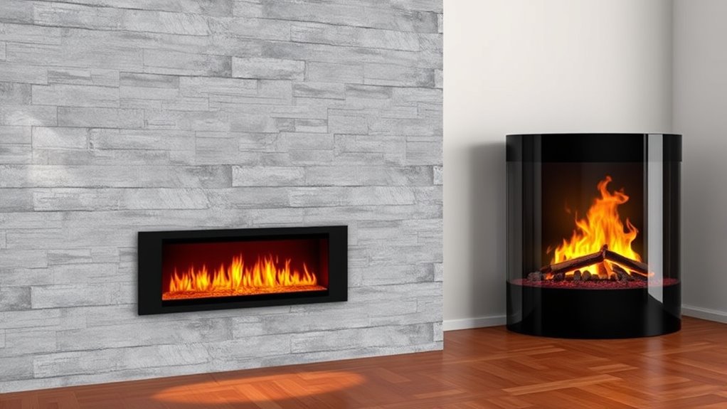 compare fireplace power outputs