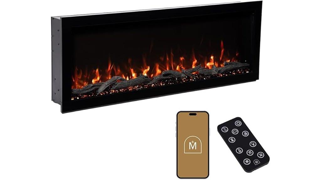 contemporary 50 inch electric fireplace