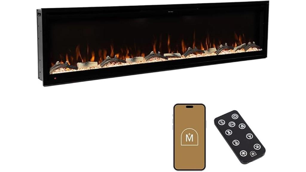 contemporary 72 inch electric fireplace