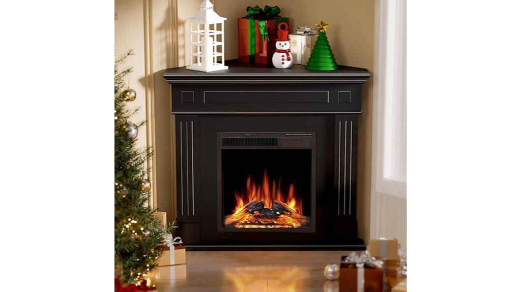 corner electric fireplace mantel