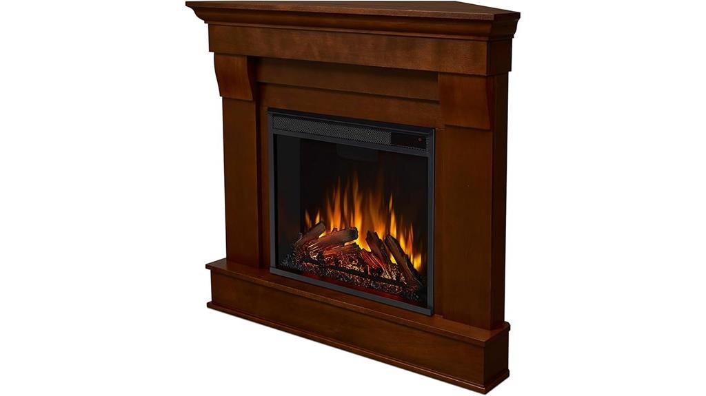 corner electric fireplace mantel