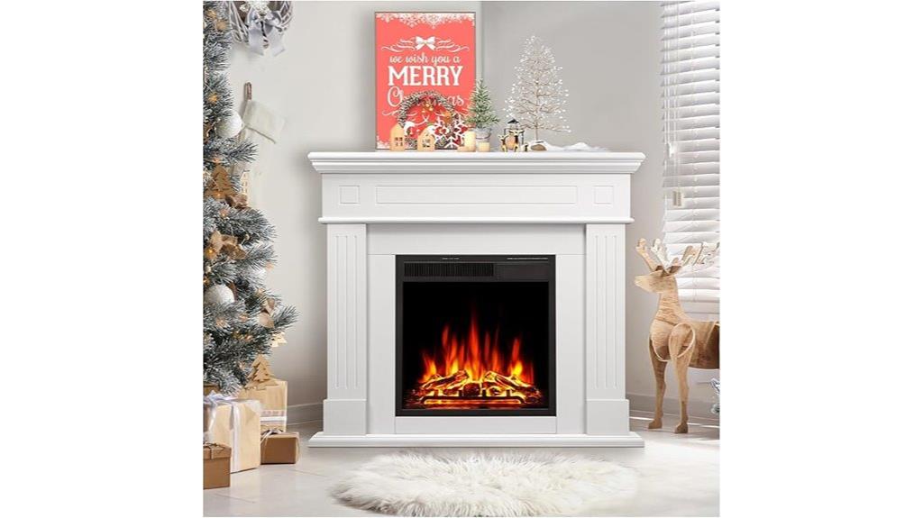 corner electric fireplace package