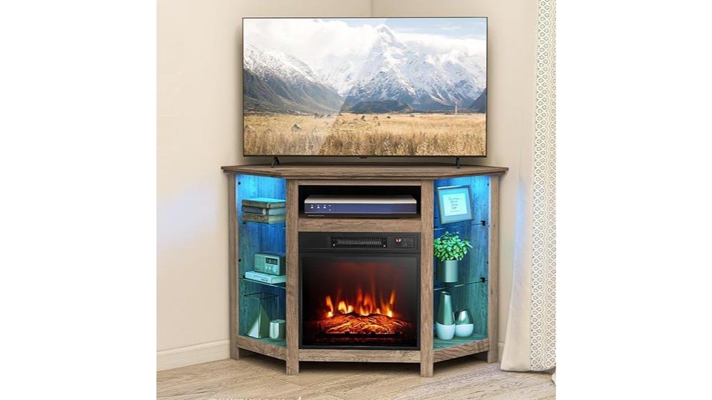 corner fireplace tv stand