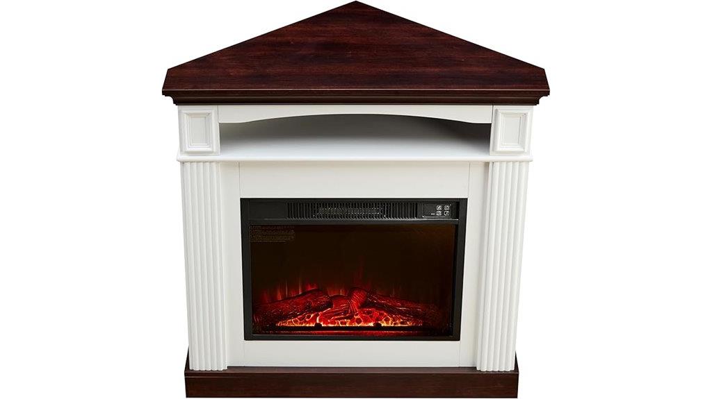 corner fireplace with mantel