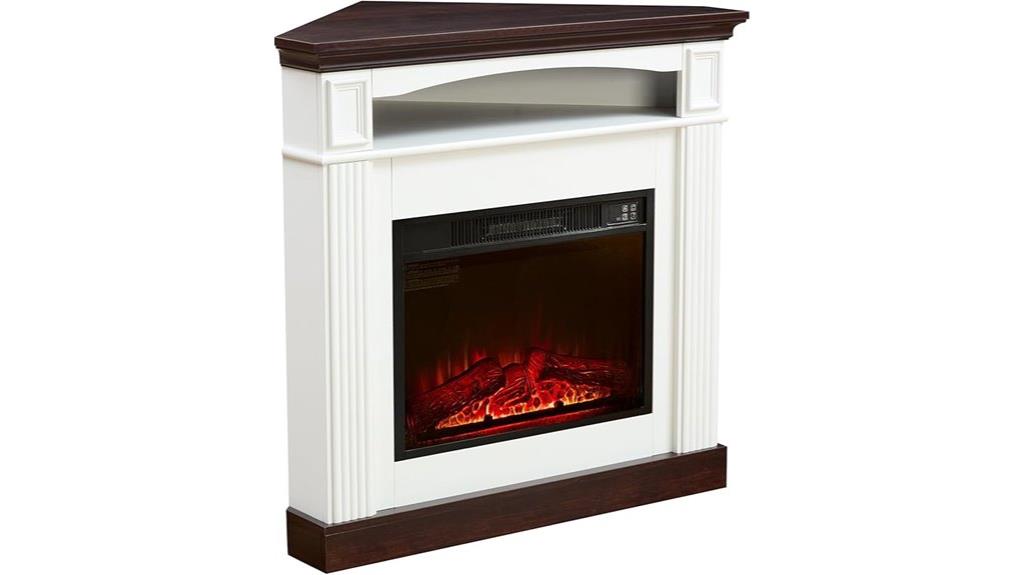 corner fireplace with storage