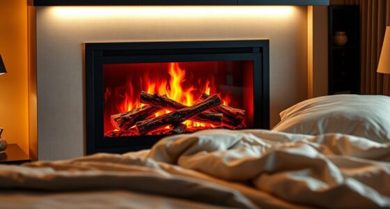 cozy bedroom electric fireplaces