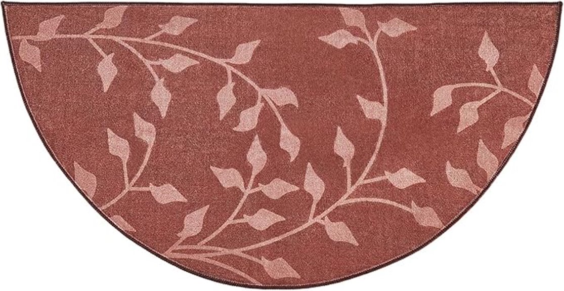 curved fireplace rug design